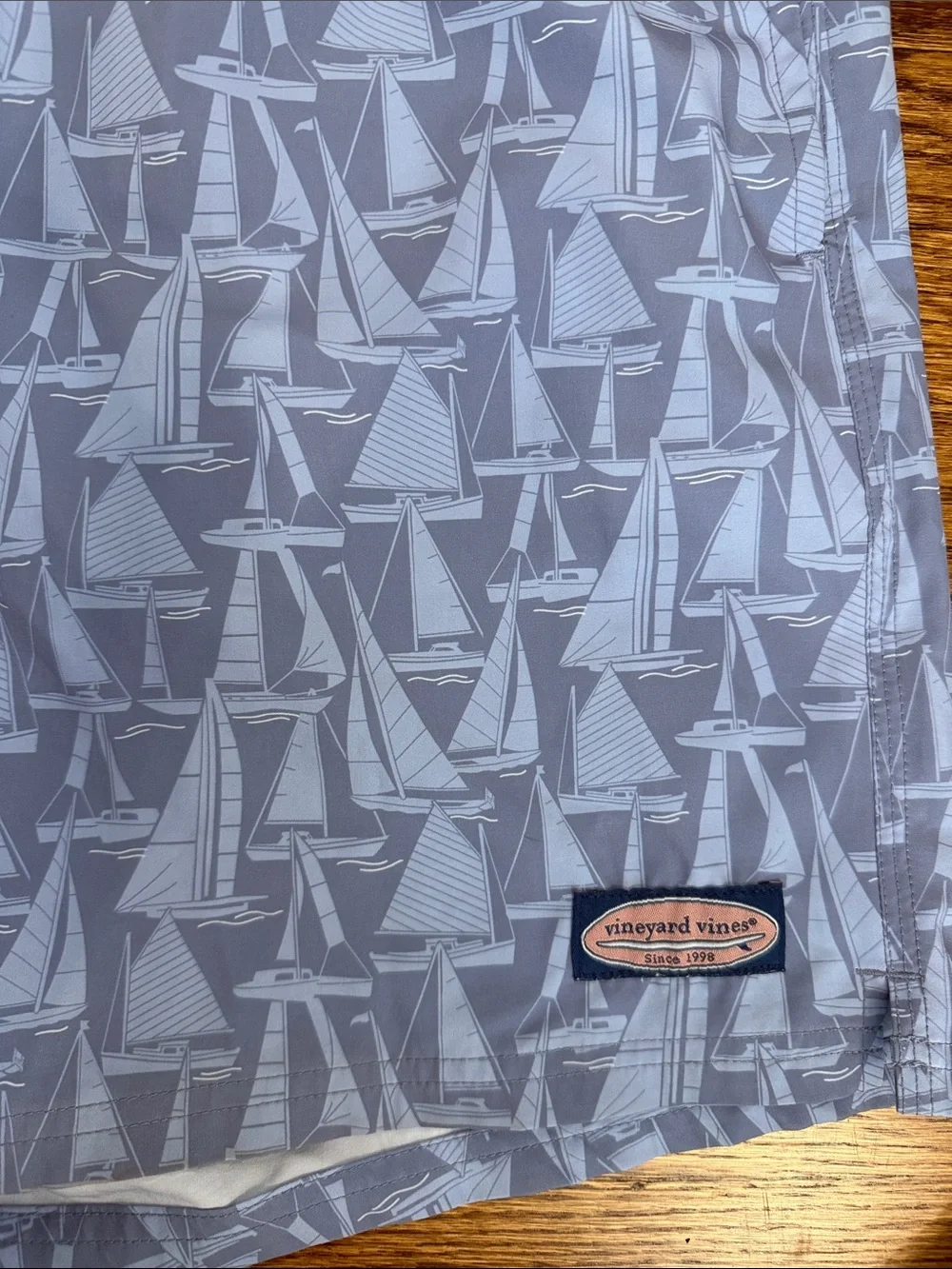 Men's Vineyard Vines Blue Sailboat Swim Trunks (XL)